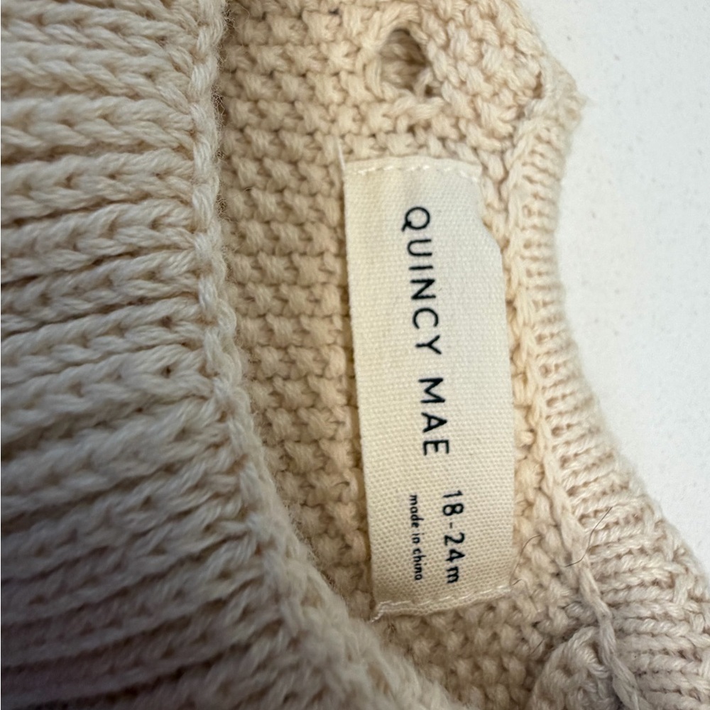 18-24 Months Kids Quincy Mae Cream Knit Sweater - Picture 2 of 2